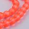 Transparent Glass Bead Strands, Frosted, Round, Orange Red, 10mm, Hole: 1.3~1.6mm, about 80pcs/strand, 31.4 inch