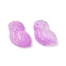 Transparent Glass Beads, Owl, Baking Paint, Orchid, 18x14.5x6.5mm, Hole: 1.2mm