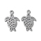 Non-Tarnish 304 Stainless Steel Pendants, Laser Cut, Tortoise Charms, Stainless Steel Color, 16.5x10.5x1mm, Hole: 1.6mm