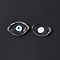 Handmade Evil Eye Lampwork Cabochons, Horse Eye, Clear, 21~22x13~13.5x3.5mm