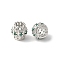 Brass Micro Pave Cubic Zirconia European Beads, Barrel, Rack Plating, Lasting Plated, Cadmium Free & Lead Free, Green, 8x7.5mm, Hole: 4mm
