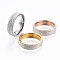 304 Stainless Steel Wide Band Finger Rings, with Polymer Clay Rhinestones, Size 6~9, Mixed Color, 16~19mm