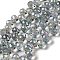 Electroplate Glass Beads Strands, Teardrop, Lawn Green, 10~11x8mm, Hole: 1mm, about 93pcs/strand, 62cm