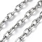 Oxidation Aluminum Cable Chains, with Spool, Unwelded, Platinum, 20x13.5x3.5mm, about 42.65 Feet(13m)/Roll