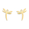 Ion Plating(IP) 201 Stainless Steel Charms, Dragonfly, Real 18K Gold Plated, 12.5x11x1mm, Hole: 1.5mm