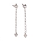 925 Sterling Silver Chain Extenders, with Spring Ring Clasps & Charms, Heart, Antique Silver, 59x5.8mm, Hole: 1.6mm