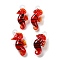 Handmade Lampwork Pendants, Sea Horse Charms, Dark Red, 35~40x16~20x11~16mm, Hole: 2.5mm