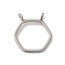 Non-Tarnish 304 Stainless Steel Pendants, Hollow, Hexagon Charm, Stainless Steel Color, 17.5x16x3mm, Hole: 2mm