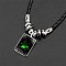 Alloy & Glass & Imitation Leather Cord Pendant Necklaces, Rectangle with Constellation Pattern , Aries, 19.69 inch(50cm)