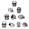 10Pcs 5 Style 304 Stainless Steel Beads, Large Hole Beads, Skull, Antique Silver, 11~20x7.8~11x9~14mm, Hole: 2~8mm, 2pcs/style