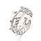 Non-Tarnish 304 Stainless Steel Twist Open Cuff Ring for Women, Stainless Steel Color, Adjustable