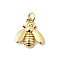 Brass Charms, Long-Lasting Plated, Lead Free & Cadmium Free, Rack Plating, with Jump Ring, Real 18K Gold Plated, Bees, 15x13x3.5mm, Hole: 3mm