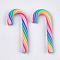 Handmade Polymer Clay Beads, No Hole, Christmas Stick, Colorful, 41~52x14~20x5mm
