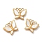 PVD Vacuum Plating 304 Stainless Steel Pendants, with Pave Shell, Butterfly Charm, Real 18K Gold Plated, 12.5x15x2mm, Hole: 1.4mm