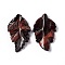 Natural Tiger Eye Pendants, Dyed & Heated, Leaf Charms, 41.5x25~26x5mm, Hole: 0.8mm