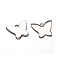 Butterfly 201 Stainless Steel Pendants Cabochon Settings, Stainless Steel Color, Tray: 21x9mm, 19x22x1.2mm, Hole: 2.5mm