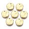 316 Surgical Stainless Steel Charms, Flat Round with Constellation, Real 14K Gold Plated, Scorpio, 10x2mm, Hole: 1mm