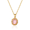Cat Eye Pendant Necklaces, Stainless Steel Cable Chain Necklaces for Women