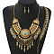 Alloy with Synthetic Turquoise Teardrop Tassel Pendant Necklaces & Dangle Earrings & Charm Bracelets Sets, Dark Turquoise, 400mm