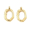 304 Stainless Steel Pendants, Oval Charm, Real 18K Gold Plated, 23.5x14.5x4mm, Hole: 2.8mm