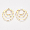 Brass Pendants, Flat Round, Nickel Free, Real 18K Gold Plated, 24x21x1mm, Hole: 1mm