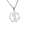 Non-Tarnish 304 Stainless Steel Pendant Necklaces, March Daffodil, 16.14~19.69 inch(41~50cm)