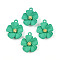 Spray Painted Alloy Pendants, Flower, Medium Sea Green, 23.5x19.5x6mm, Hole: 1.8mm
