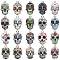 40Pcs 20 Styles Alloy Enamel Pendants, Platinum, Skull, Mixed Color, 22.5x13.5x2mm, Hole: 1.8mm, 2pcs/style