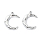 Non-Tarnish 304 Stainless Steel Pendants, Moon Charm, Stainless Steel Color, 15.5x12x1.8mm, Hole: 1.2mm