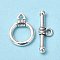 Tibetan Style Alloy Toggle Clasps, Lead Free and Cadmium Free, Antique Silver, 15x11mm, Hole: 2mm