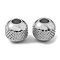 Tarnish Resistant 304 Stainless Steel Beads, Round with Ripples, Stainless Steel Color, 6x5mm, Hole: 1.5mm