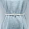 White Plastic Imitation Pearl Beaded Stretch Waist Chains, with Alloy Clasps, Platinum, Star, 650mm