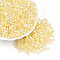 Glass Seed Beads, Inside Colours, Bicone, Light Yellow, 4.5x3.5mm, Hole: 1.4mm, 6425pcs/pound