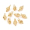 Eco-Friendly Brass Pendants, with Jump Ring, Lead Free & Cadmium Free, Conch Charm, Real 18K Gold Plated, 18x9x9mm, Hole: 3.5mm