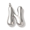Non-Tarnish Ion Plating(IP) 304 Stainless Steel Pendants, Balloon Letter Charm, Stainless Steel Color, Letter N, 24x16.5x6mm, Hole: 2mm