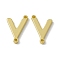 Rack Plating Brass Letter Connector Charms, for Personalized Name Necklace Making, Real 18K Gold Plated, Long-Lasting Plated, Cadmium Free & Nickel Free & Lead Free, Letter.V, 14x9.5x1.5mm, Hole: 1mm
