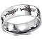Shark Pattern 201 Stainless Steel Finger Rings, Stainless Steel Color, US Size 11(20.6mm)