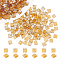 2-Hole Transparent Glass Seed Beads, Rectangle, Chocolate, 5x5x2mm, Hole: 0.8mm