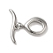 Brass Toggle Clasps, Cadmium Free & Nickel Free & Lead Free, Wave Shape, for Jewelry Making, Platinum, O clasps: 13.5x10x2.5mm, Hole: 0.9mm, T clasps: 5x19x2mm, Hole: 1mm