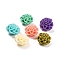 Synthetic Coral 3D Flower Rose Beads, Dyed, Mixed Color, 10x5mm, Hole: 1.5mm
