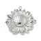 Rack Plating Brass Pendants, Long-Lasting Plated, Lead Free & Cadmium Free, Sunflower Charms, Platinum, 22.5x23.5x4mm, Hole: 1mm