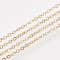 Iron Cable Chains, Soldered, with Spool, Flat Oval, Light Gold, 2x1.5x0.3mm, about 100yard/roll
