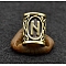 Tibetan Style Alloy European Beads, Large Hole Beads, Column with Rune Symbol Pattern, Antique Bronze, 13x10mm, Hole: 6mm