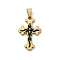 201 Stainless Steel Pendants, with Enamel, PVD Vacuum Plating, Cross Charm, Golden, 28x18x2mm, Hole: 7x3mm