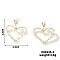Elegant Copper Heart-shaped Zircon Stud Earrings, Minimalist Luxury Jewelry Accessories, Golden, 28x25mm