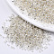Glass Seed Beads, Fit for Machine Eembroidery, Silver Lined, Round, Silver, 2.5x1.5mm, Hole: 1mm, about 444pcs/10g