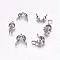 Tarnish Resistant 304 Stainless Steel Bead Tips, Calotte Ends, Clamshell Knot Cover, Stainless Steel Color, 4x7.5mm, Hole: 1mm
