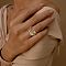 Brass Micro Pave Cubic Zirconia Finger Rings, Stackable Rings, Platinum & Golden, US Size 7(17.3mm)