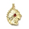 Brass Micro Pave Cubic Zirconia Pendants, Indian Face, Cadmium Free & Lead Free, Rack Plating, Long-Lasting Plated, Real 18K Gold Plated, 31x24x7mm, Hole: 4.5x3.5mm