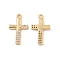 Brass Micro Pave Clear Cubic Zirconia Pendants, Cadmium Free & Nickel Free & Lead Free, Corss Charms, Real 18K Gold Plated, 18.5x10.5x1.5mm, Hole: 1.5mm